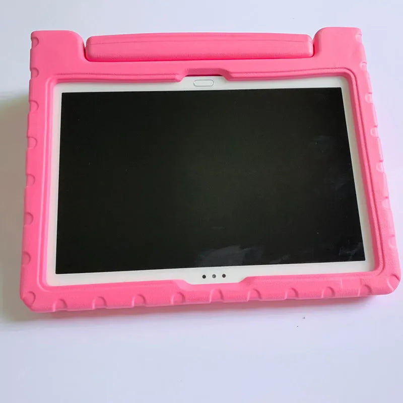 Huawei Enjoy 10.1 inch tablet in a protective EVA foam case, shown in blue colour.