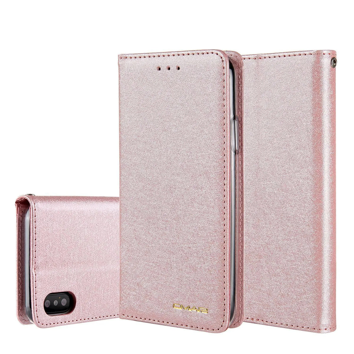 PU leather flip phone case with card slot for iPhone in various colours