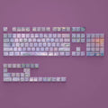Wenshao Sleeping Lotus PBT keycap set with side-carved legends, showing 130 keys for mechanical keyboards.