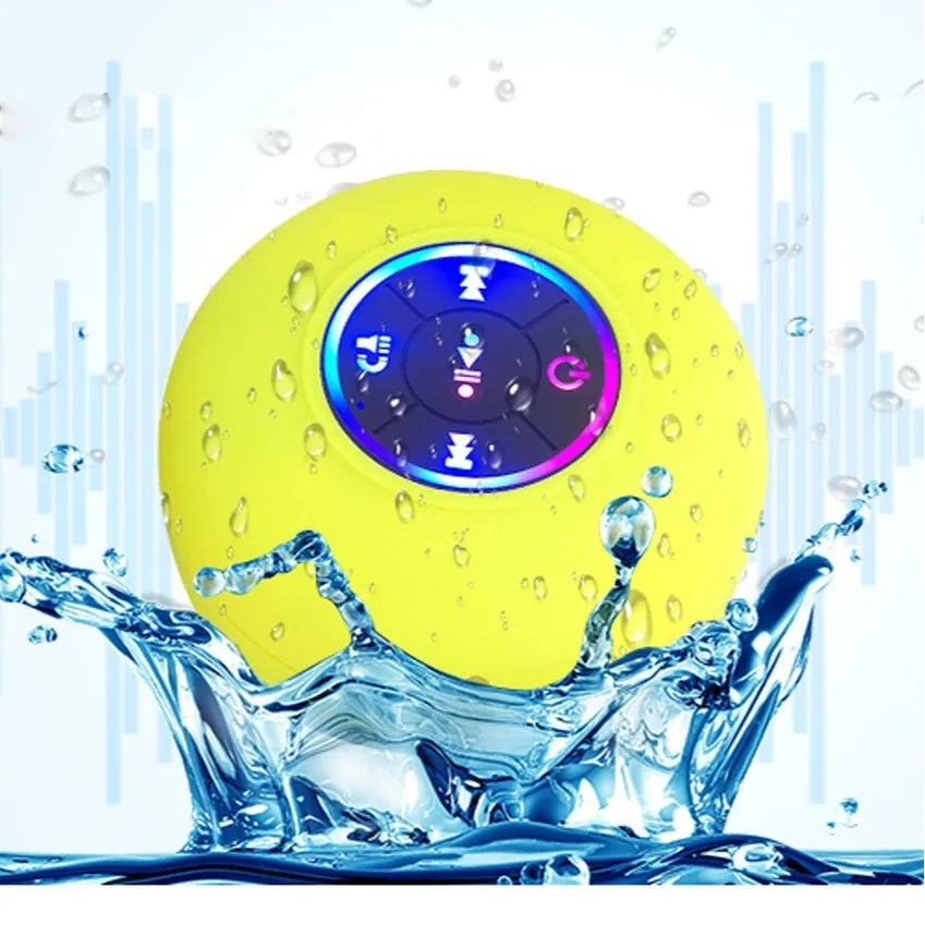 BTS07 large suction cup waterproof Bluetooth speaker with LED light in multiple colour options.