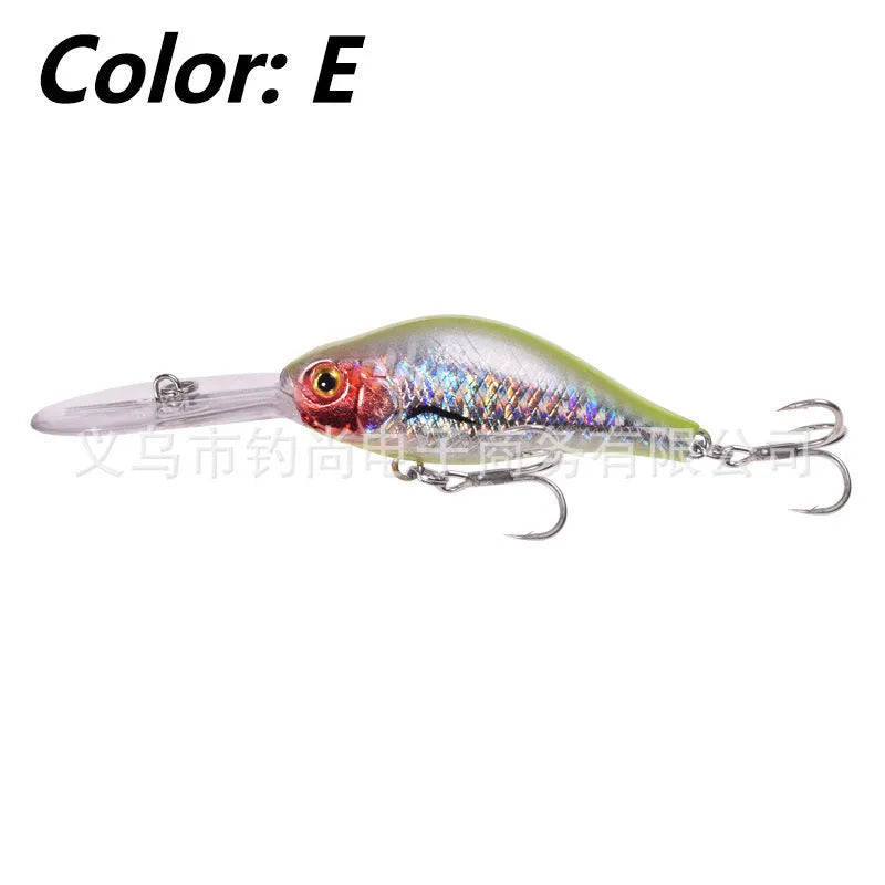 105mm deep diving minnow fishing lure with long tongue board in multiple colour options