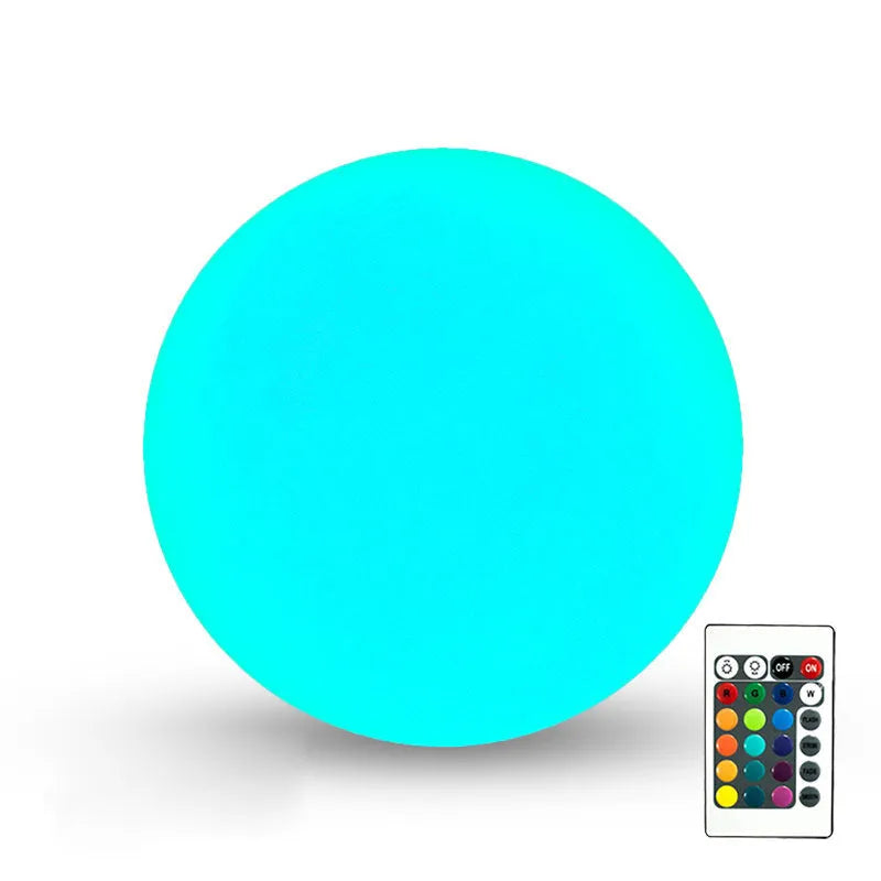LED luminous ball lamp with remote control, IP67, 16 colours, 12cm to 30cm sizes