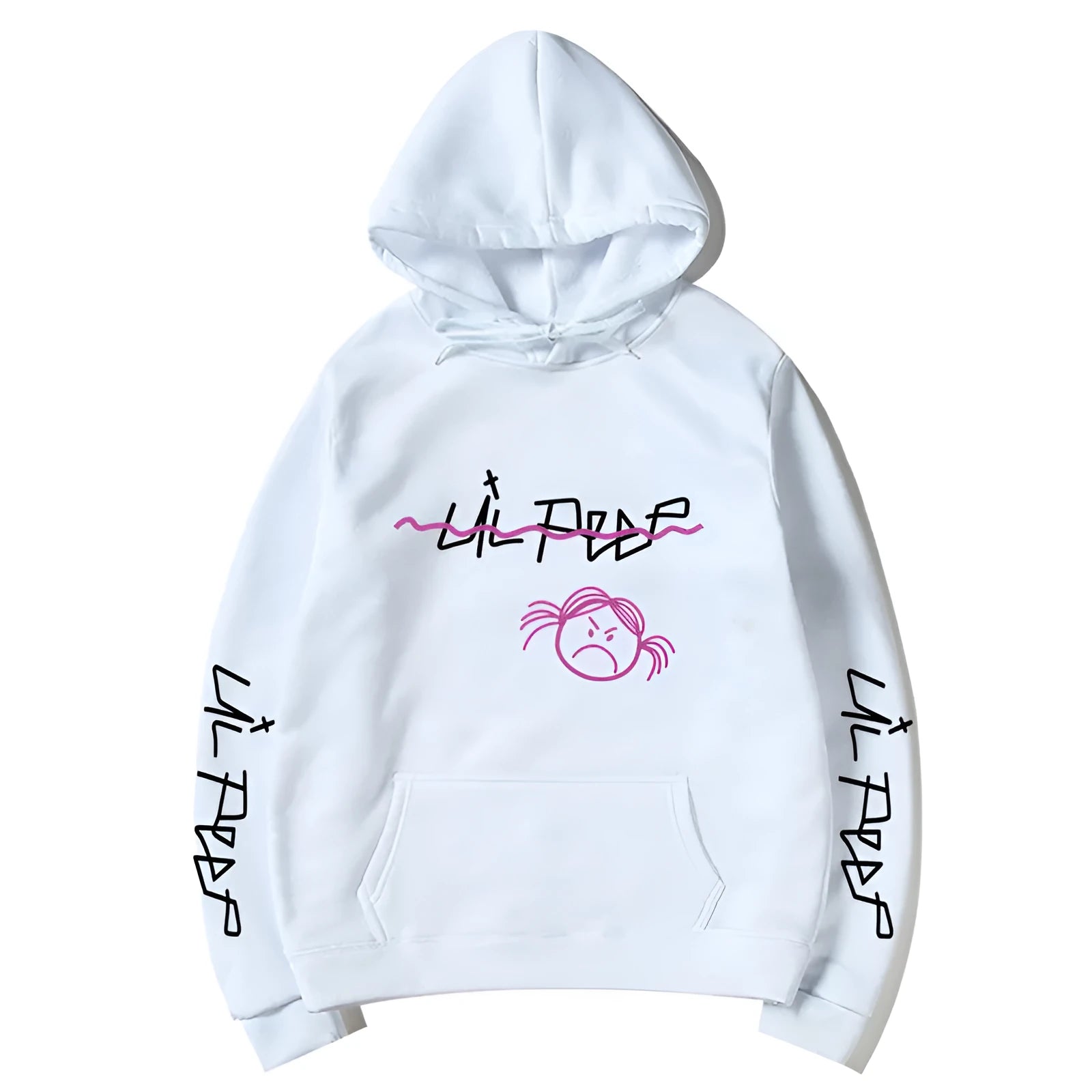 Lil Peep Love Winter hoodie in Beige, loose fit, hooded, printed Cry Baby design
