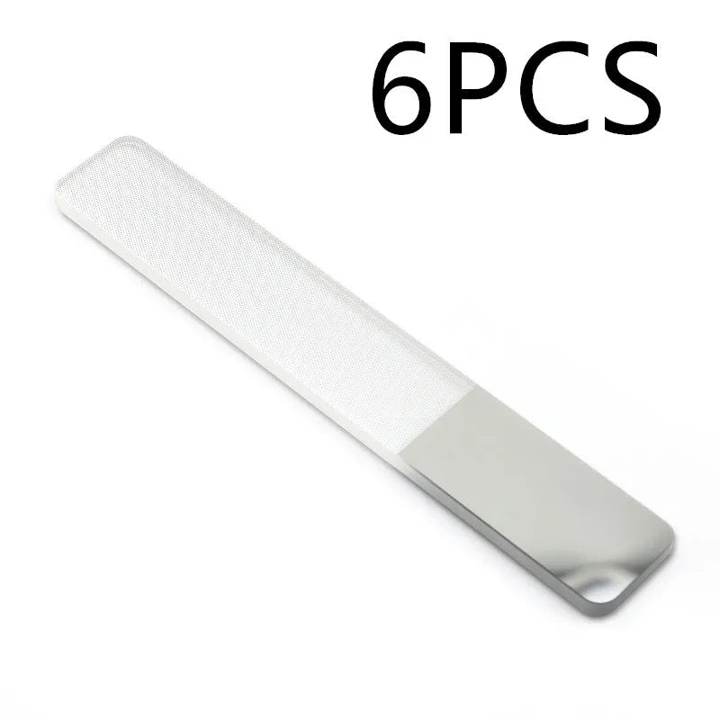 Nano glass nail file for physical nail polishing, transparent colour, size 9 x 1.3 x 0.2 cm