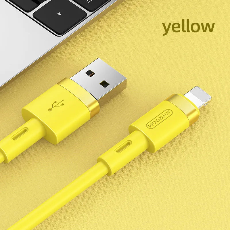Straight head Type-C charging cable in multiple colours including black, purple, red, white, and yellow.