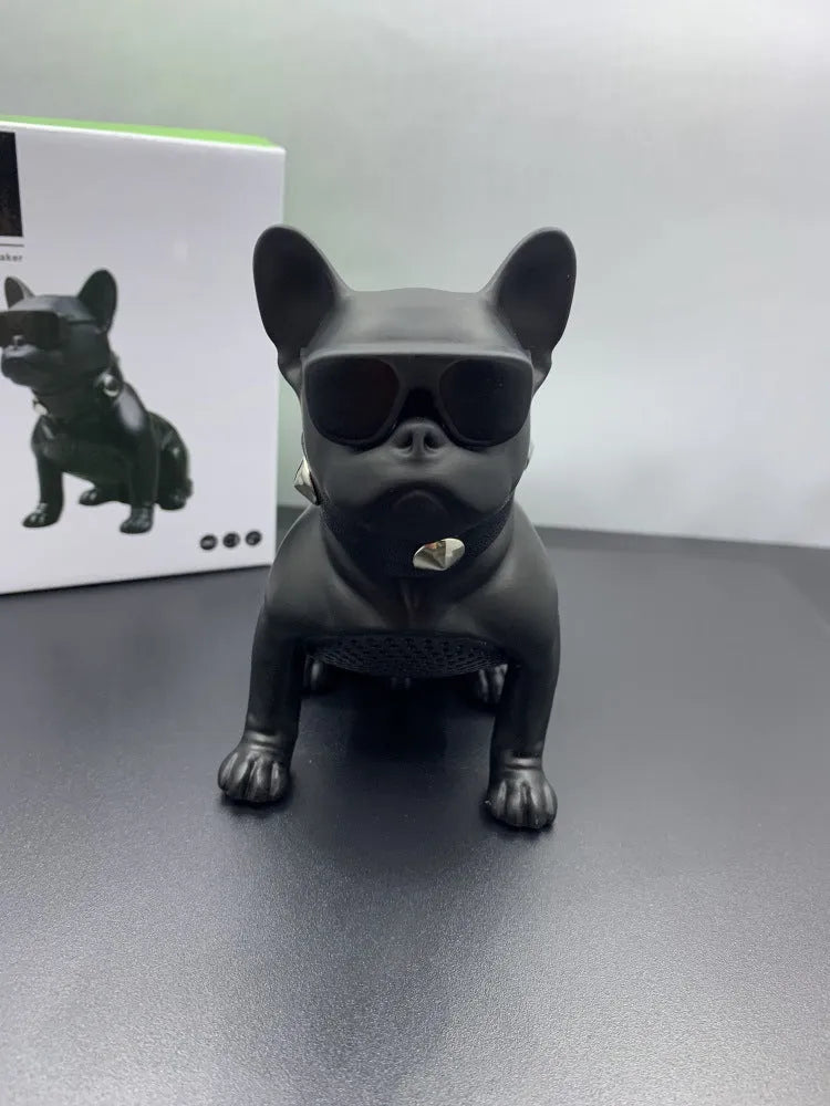Mini full body bulldog shaped Bluetooth speaker in black, red or white colours