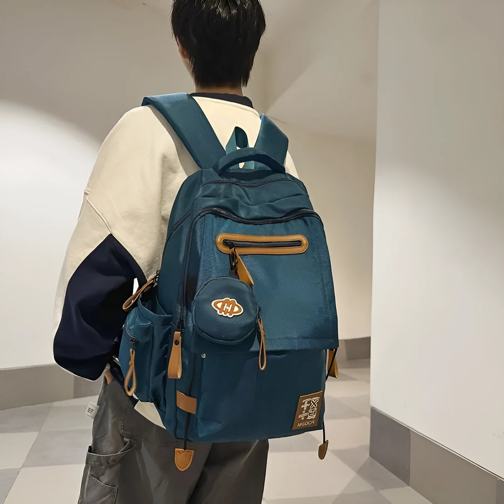 Large-capacity street trend schoolbag for middle school students in five colour options