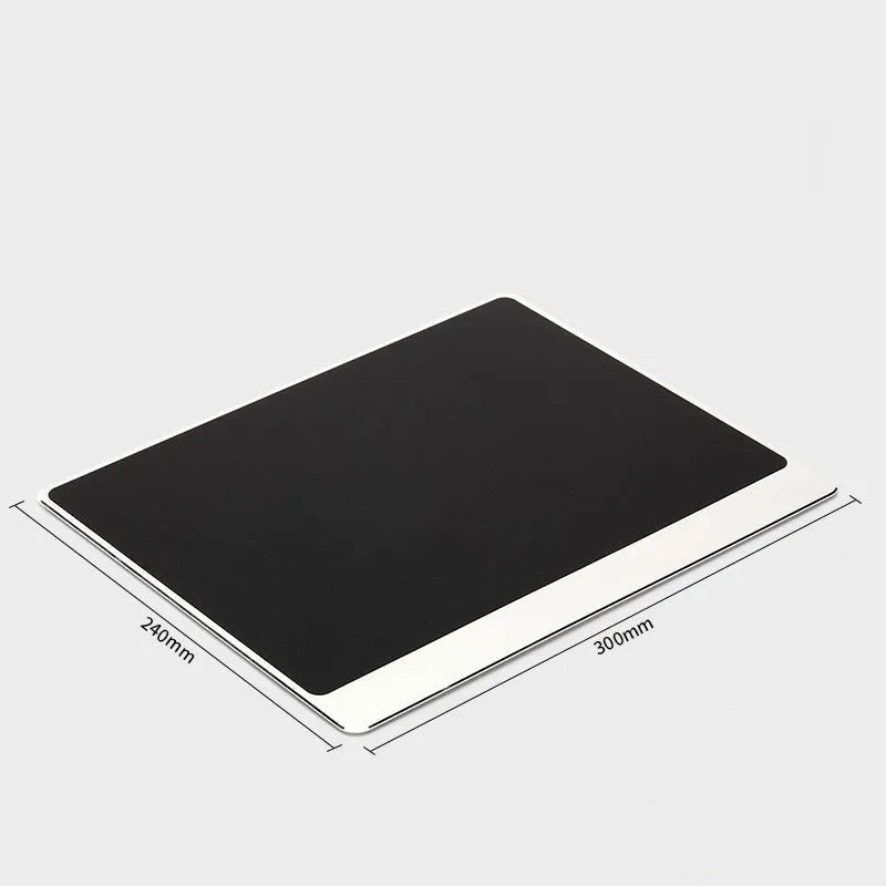 Metal alloy desk mouse pad elongated surface in black finish
