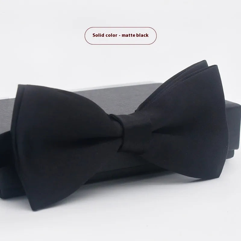 Solid colour flat head polyester bow tie for formal wear and weddings