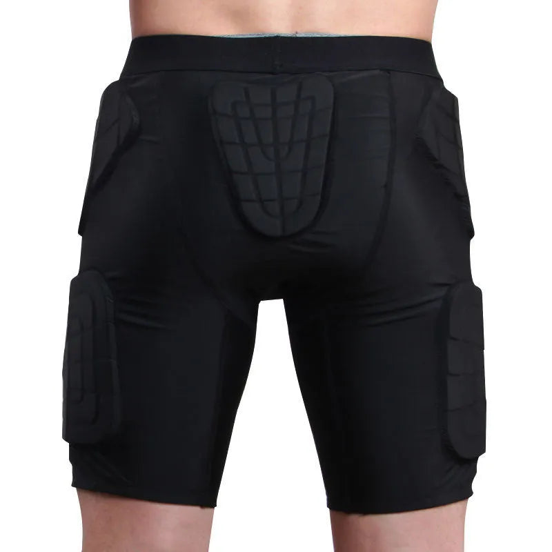 Black anti-collision sports pants for basketball and rugby with waist protection, sizes M to 2XL
