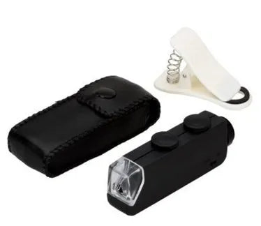 60-100X clip-on phone microscope magnifier with LED and UV light, universal clip and ABS anti-scratch lens