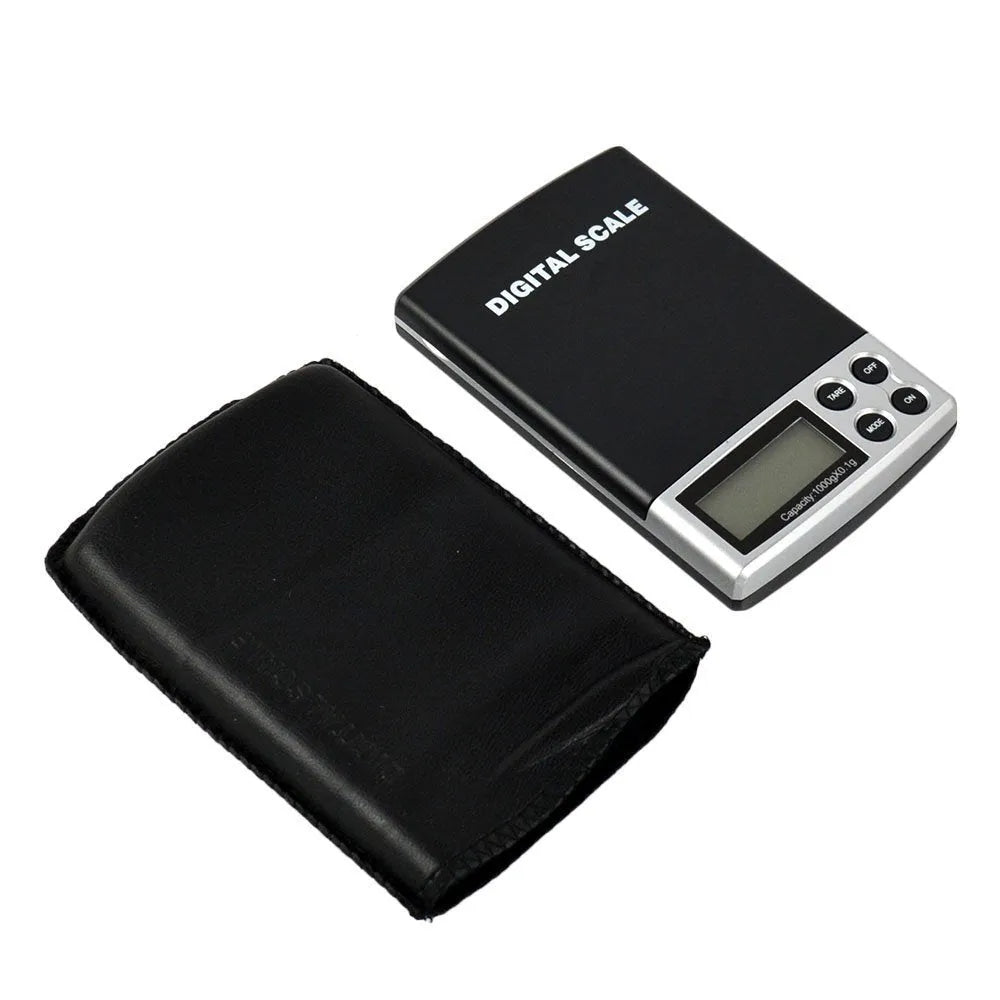 Gold electronic scale with 0.1g resolution, 10000g capacity, and 73mm x 65mm stainless steel tray
