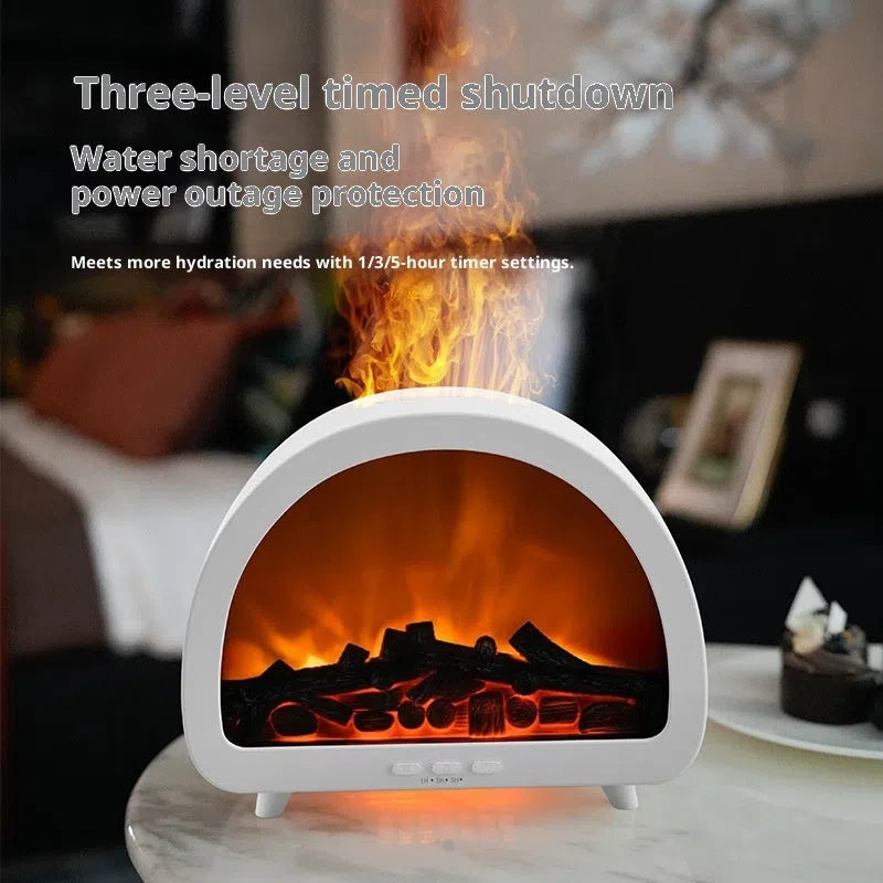 Fireplace flame aroma diffuser 215*112*183mm with remote control, colourful light, White or Black