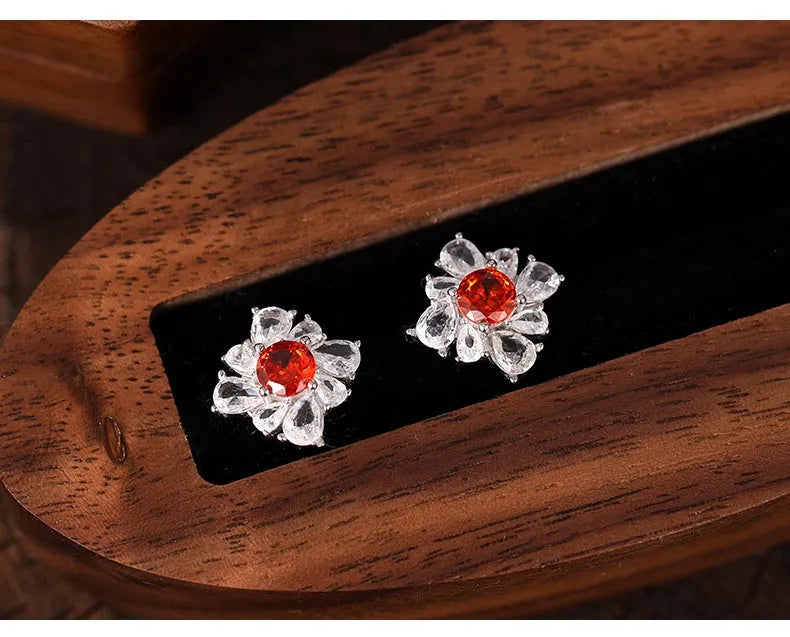 Women's retro geometric earrings in 925 sterling silver with white gold electroplated finish showing U-shaped design