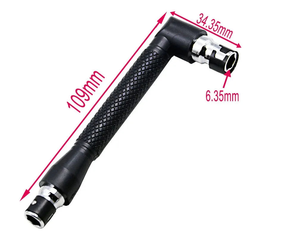 L-type double-headed mini socket wrench set with 10 steel bits and sockets on a white background