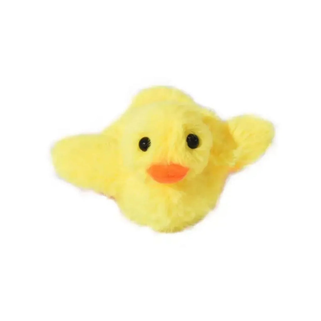 Yellow chick-shaped flapping duck cat toy with USB charging cable