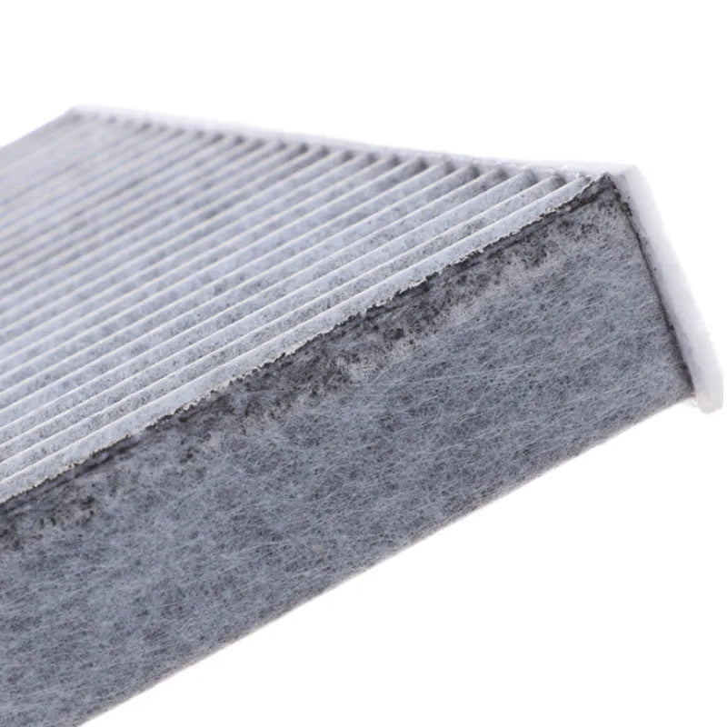 Grey Geely car cabin air filter element measuring 215mm by 210mm