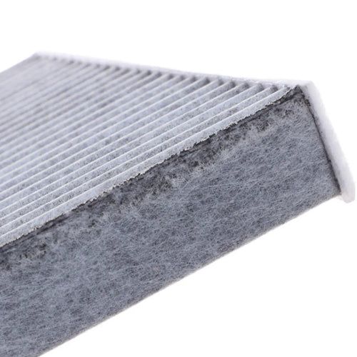 Grey Geely car cabin air filter element measuring 215mm by 210mm