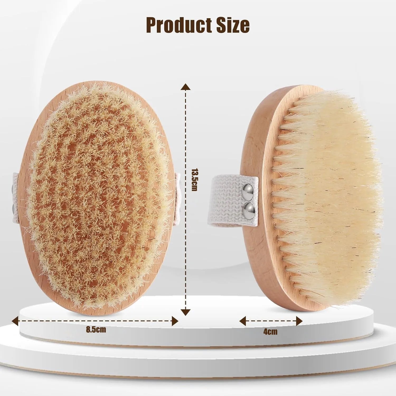 Soft boar bristle pet palm brush with ergonomic cotton band for short-haired dogs and cats, 13.5 x 8.5 cm