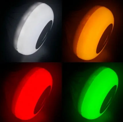 White E27 Bluetooth LED bulb with integrated speaker and remote control for 16-colour RGB lighting