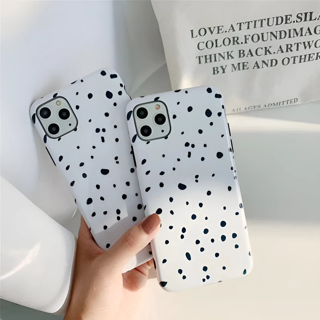 White cartoon TPU back cover phone case for iPhone 11, 12, 13, XR, XS, 7 and 8 models