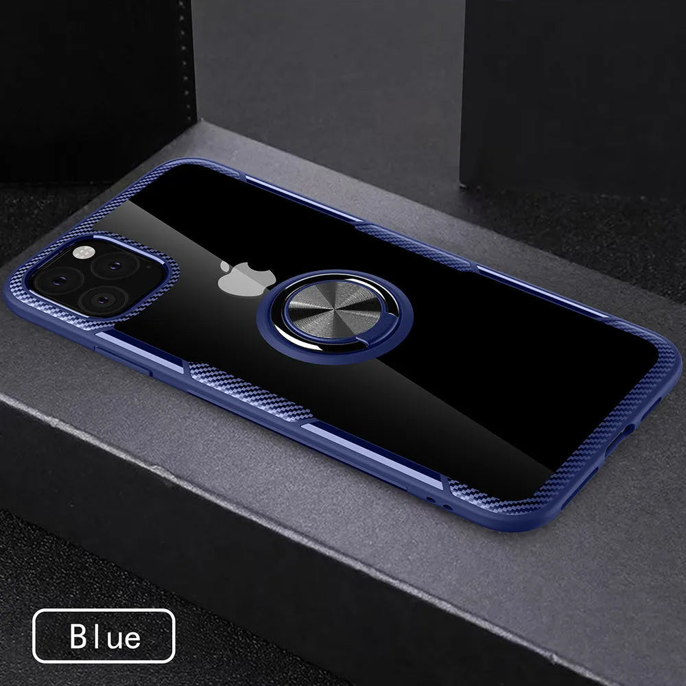 Black polycarbonate iPhone back cover case showing precise cutouts for camera and ports