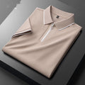 Men's slim fit cotton blend business casual top in graphite grey colour with short sleeves
