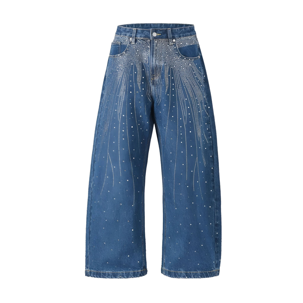 Loose-fitting wide-leg cotton trousers in black and blue colour options