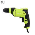High-power pistol-grip electric drill with a 10mm chuck on a workbench.