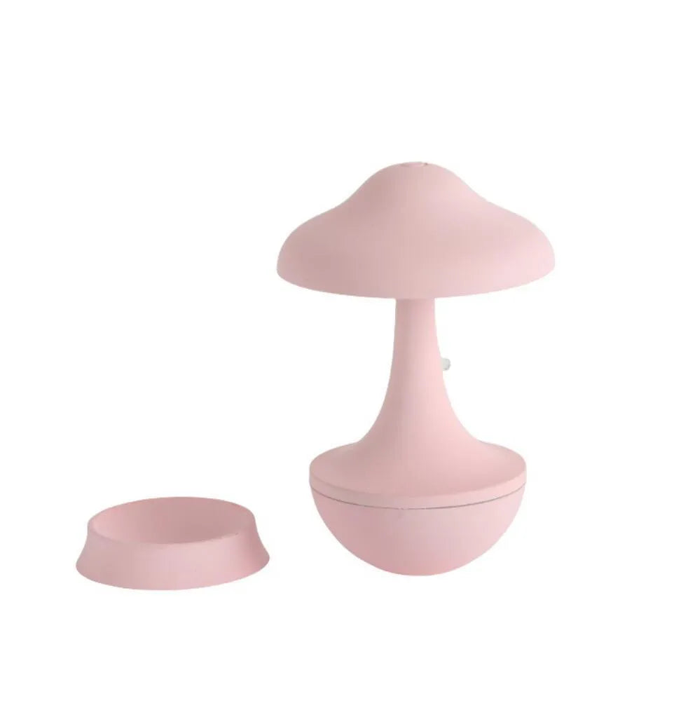 Tumbler mushroom RGB night lamp in white, ABS plastic, 90x160mm, with rechargeable base