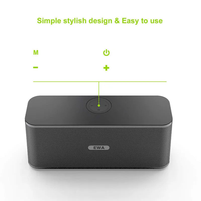 EWA W1 gold high volume Bluetooth speaker with metal connection and double speaker unit