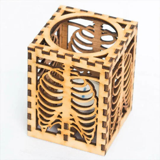 Halloween shadow lamp wooden bone rib design 18x13x13cm American style decorative light