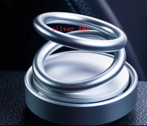 Double ring rotating car aromatherapy diffuser aluminium alloy Classic Black 6.4x5.8cm