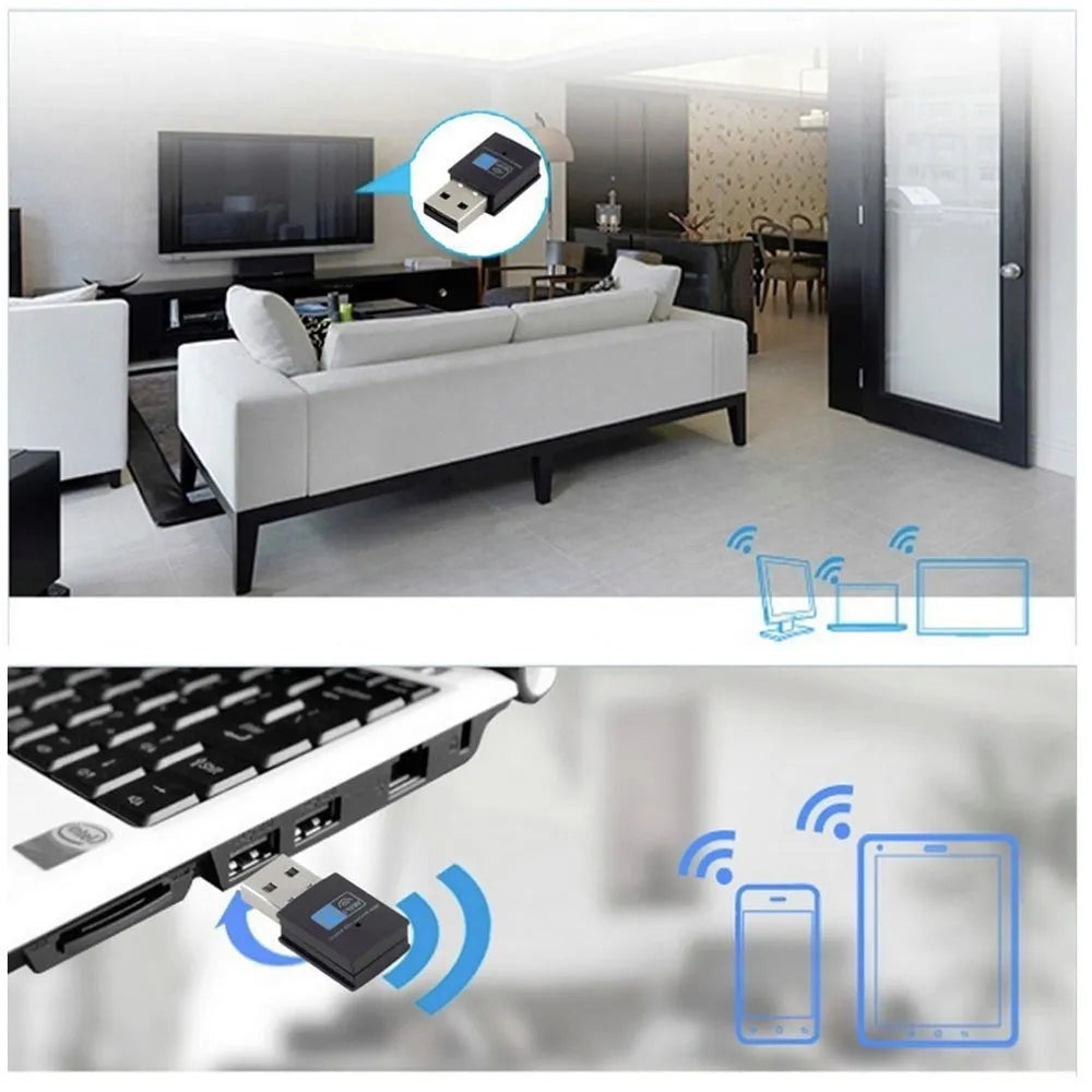 300M WiFi mini wireless card black plastic metal RTL8192EU 3.3cm