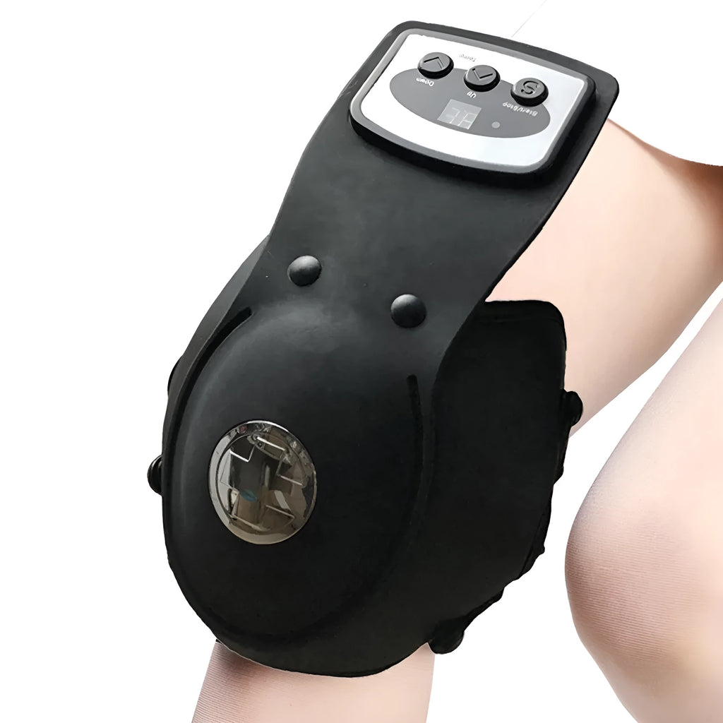 Infrared knee massager with adjustable temperature control, includes knee pads and shoulder pads.