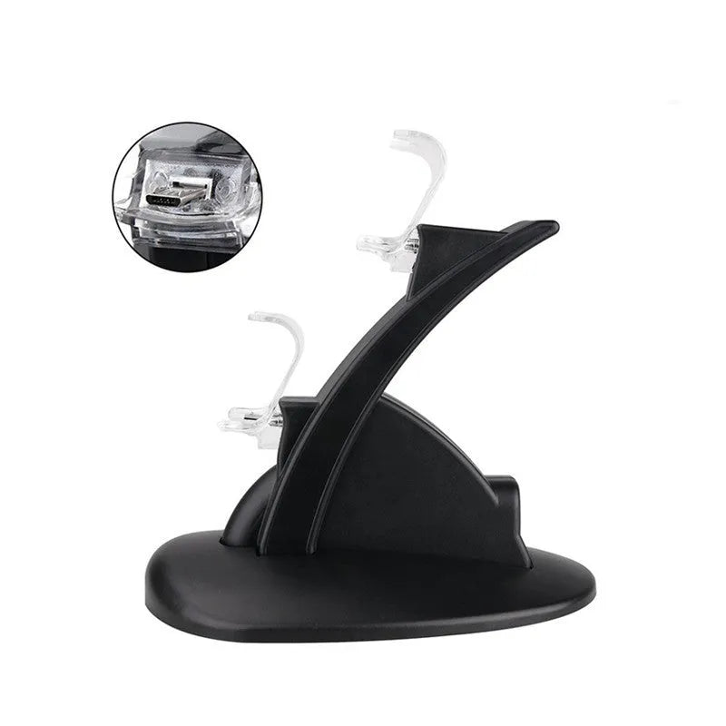 Black dual charging stand for Xbox One and Xbox One S controllers with USB connection, 150 x 110 x 155mm