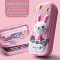 Three-dimensional cartoon pencil case in blue EVA with large capacity for primary school stationery