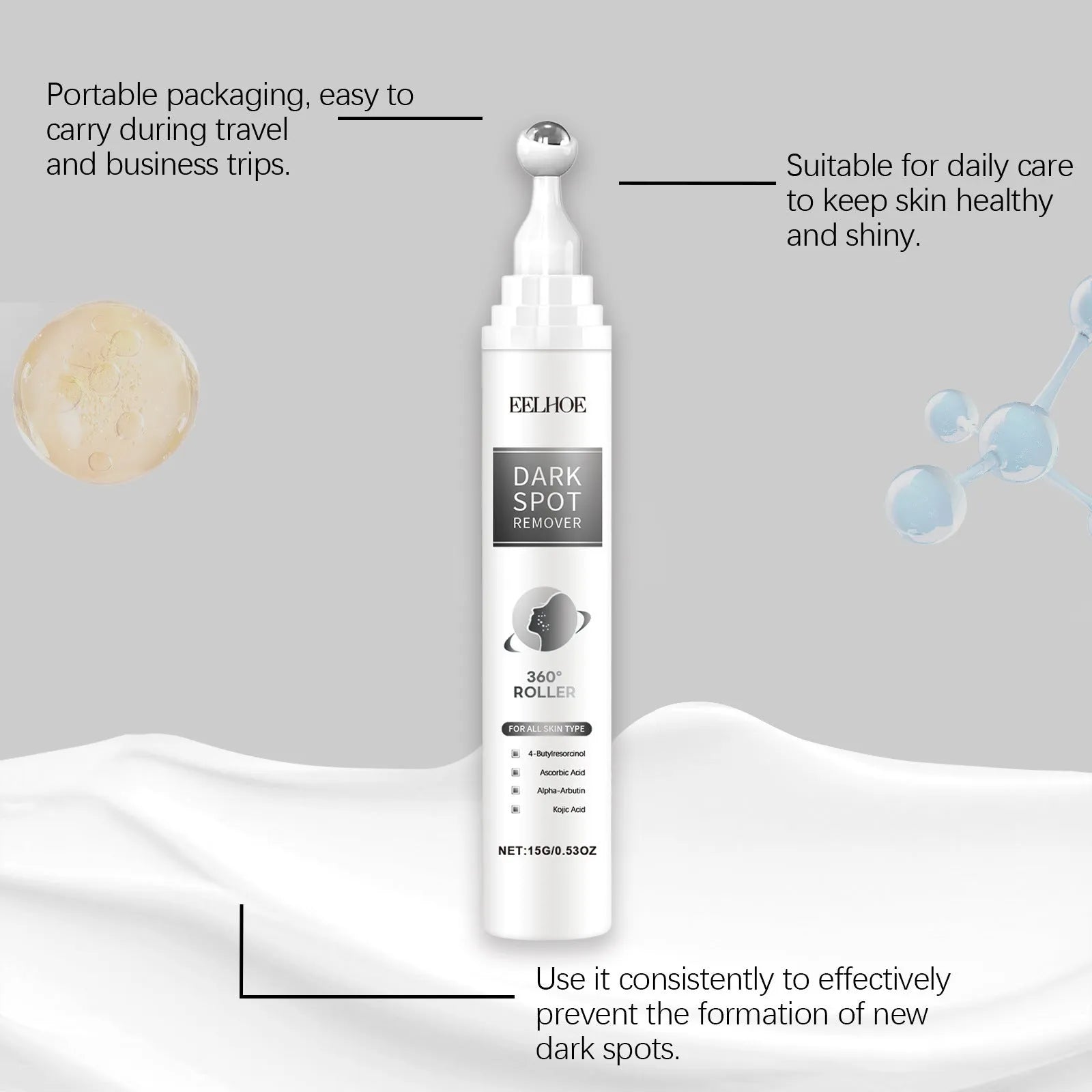 15g facial essence cream jar with brightening and hydrating ingredients