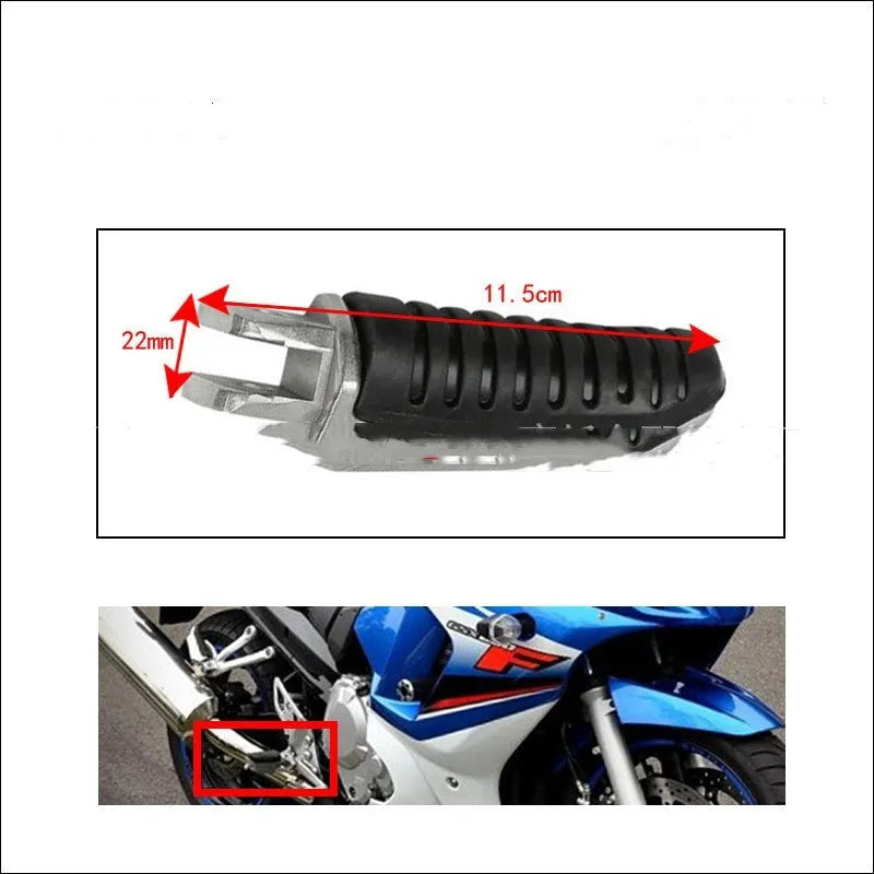 Black aluminium alloy motorcycle footpegs replacement set for Suzuki Hayabusa, V-Strom, and other models