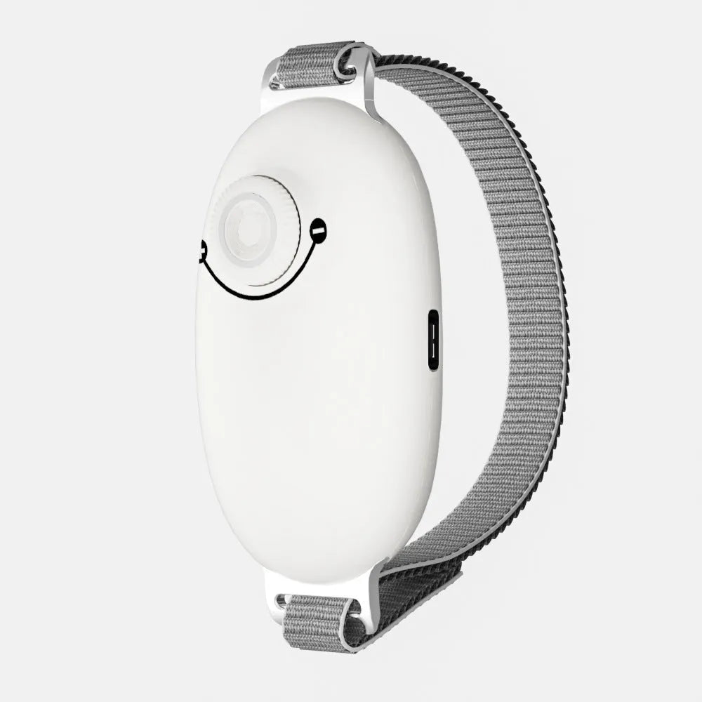 Li Xianyuan portable smart sleep aid in white with ABS housing and stainless steel webbing