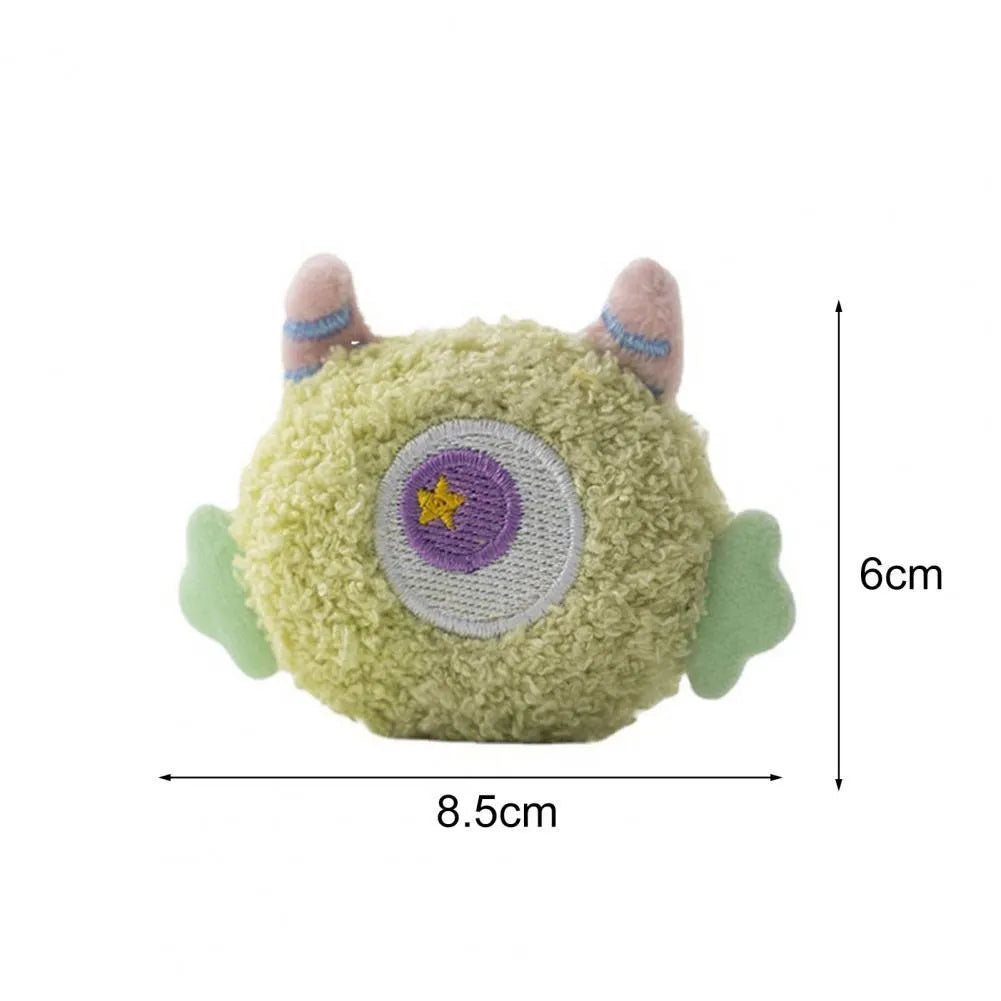 Sounding dog toy cartoon shape plush chew toy with squeaker, 8.5cm, in grey green pink white or yellow