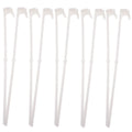 White PP plastic car window flag pole holder mount clip set with ten poles