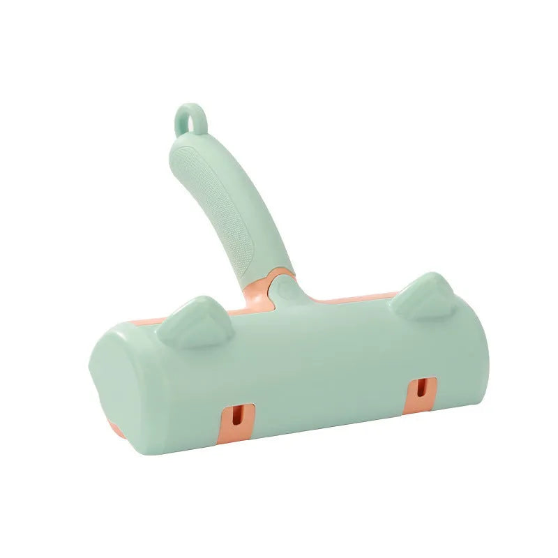 Mint green PP plastic cat hair removal brush with measurements 20x19.5x7cm showing brush head design