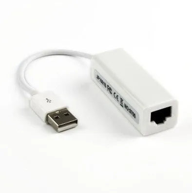 White Micro USB to RJ45 Ethernet network adapter converter for desktop and laptop, 10/100Mbps