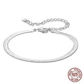S925 sterling silver bracelet electroplated finish unisex SCB303 colour personality style bracelet on white background