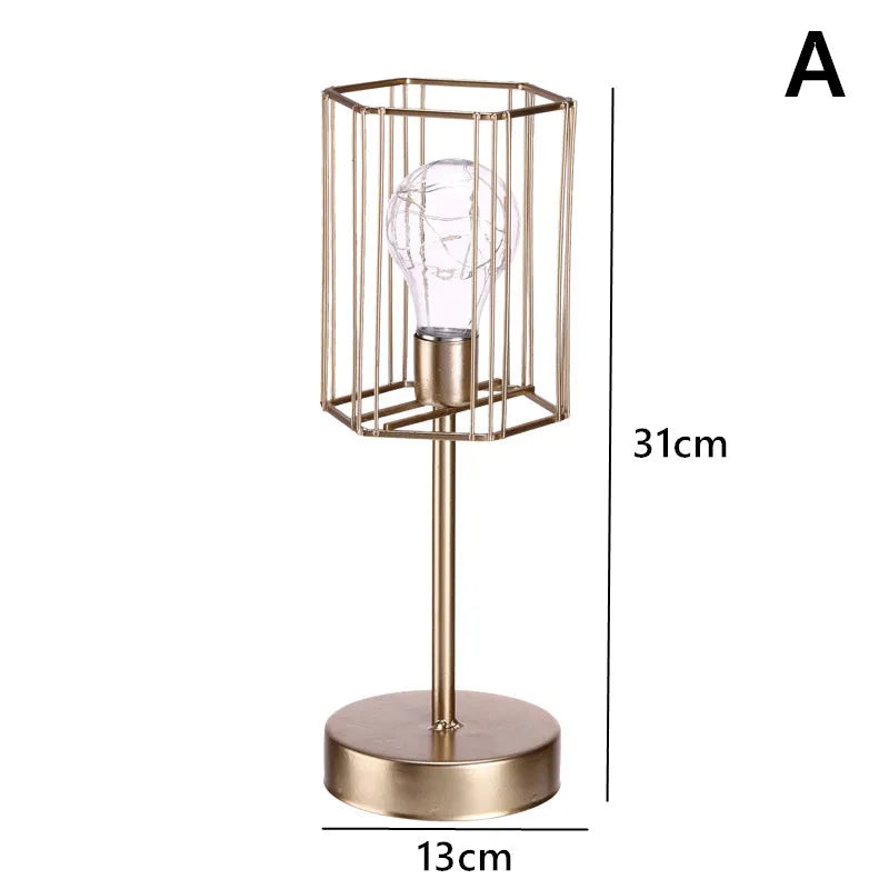 Geometric iron decorative light ornament with electroplated metallic finish and Nordic design