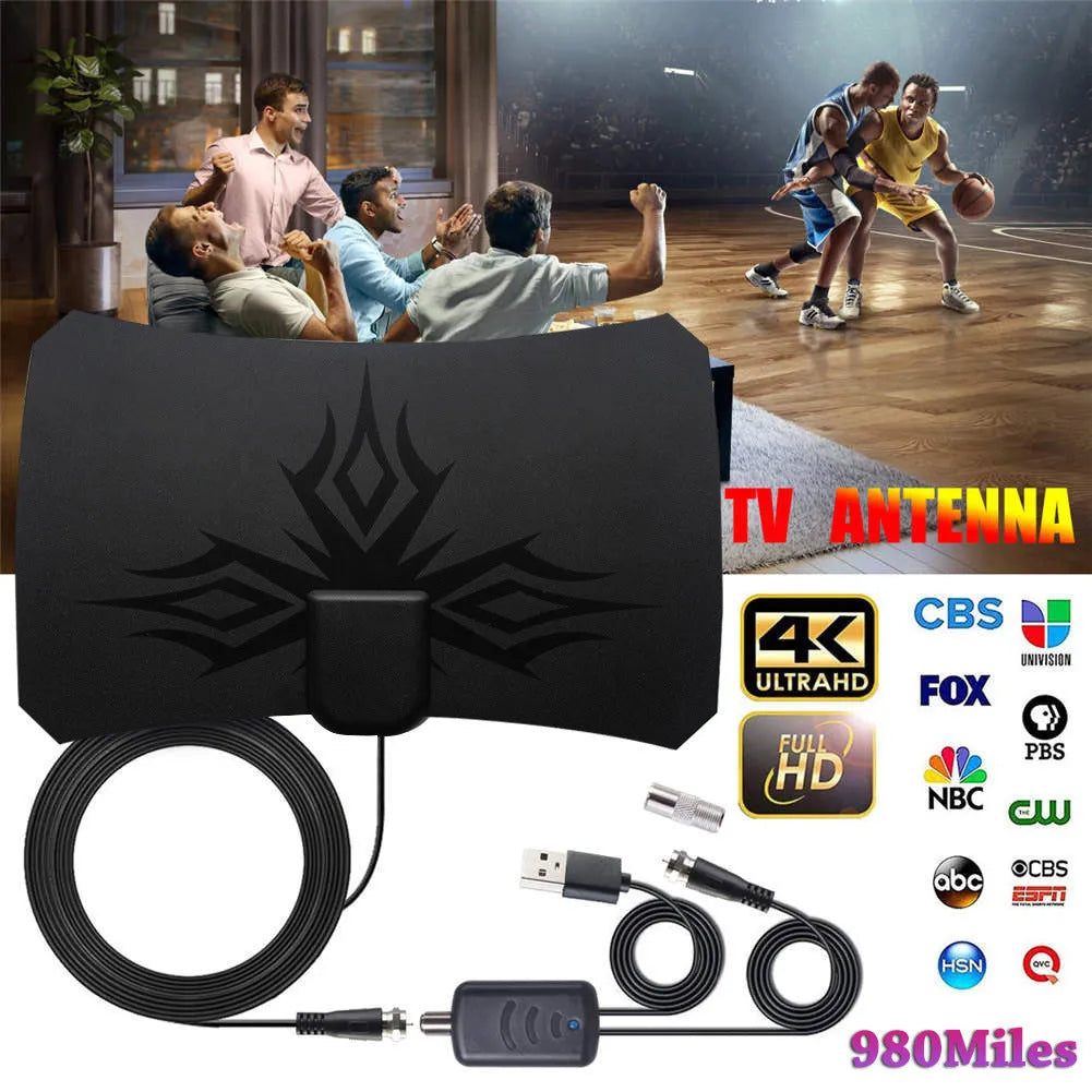 Black irregular flame pattern indoor HDTV antenna for digital TV reception 174-862 MHz