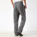 Men's solid colour pure cotton casual trousers with belt in mid waist design