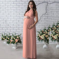 Lace sleeveless maternity dress in white made from polyester fibre