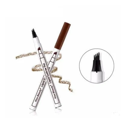 Four-claw eyebrow pen with liquid formula in Chestnut, Brown and Dark Grey, 1ML, for natural hair-like brow look